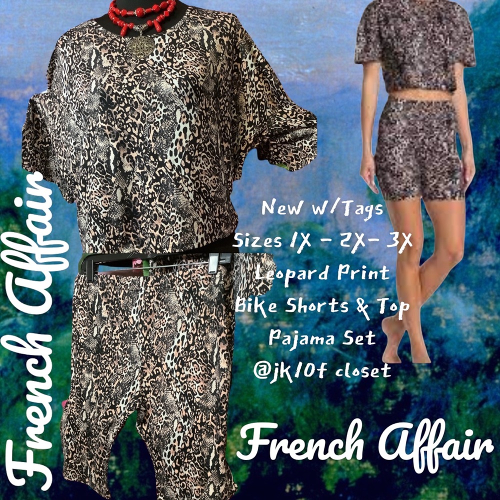 LOWEST🌺 NWT FRENCH AFFAIR 1X-2X or 3X LEOPARD 🐆PAJAMAS SET